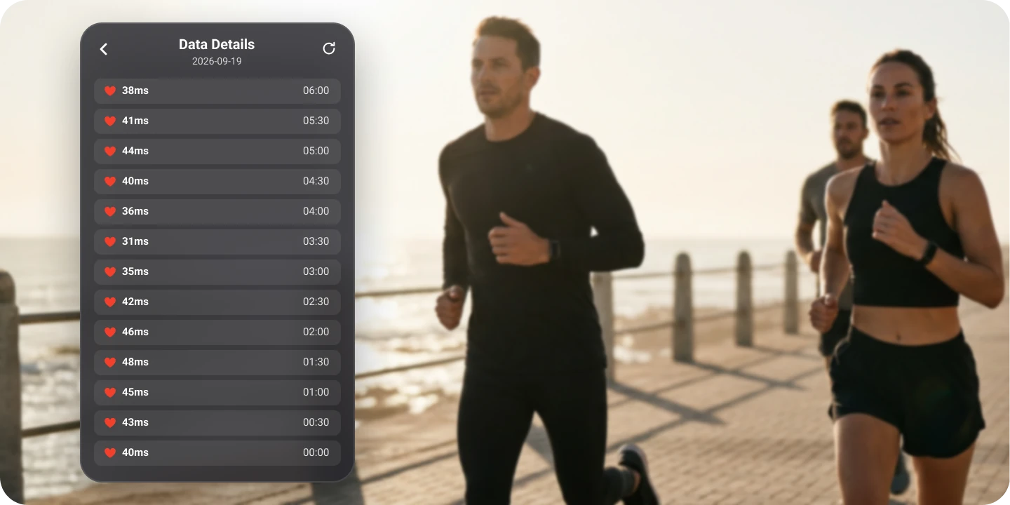The app charting an overnight HRV trend across several weeks